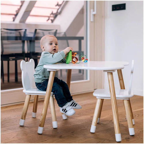 FreeON BEAR gyerek fa asztal 2 db székkel - Macis (44282)