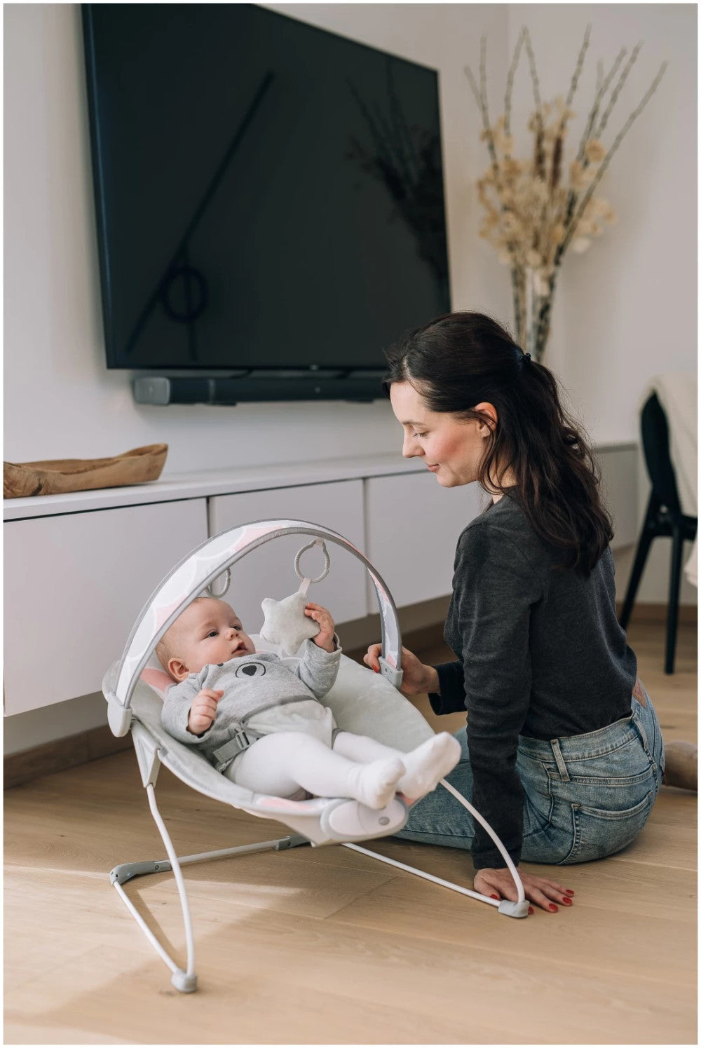 FreeON Enjoy rezgő-zenélő pihenőszék - Szürke, kék (45760)