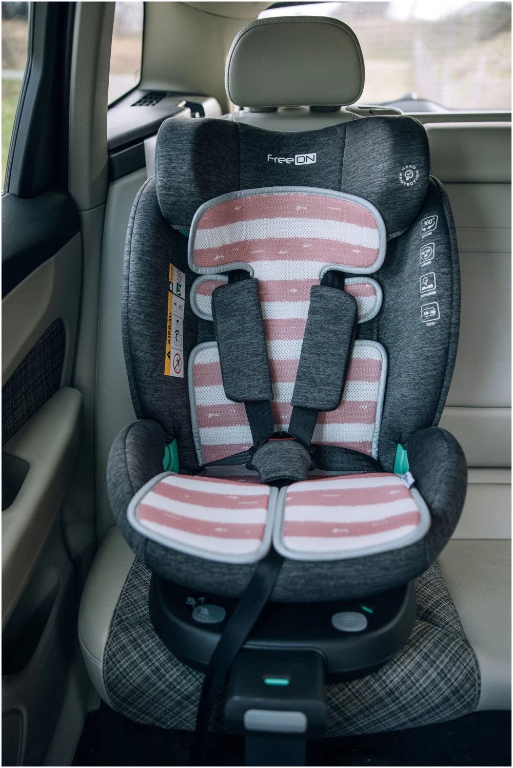 FreeON univerzális légáteresztő betét babakocsiba, biztonsági gyermekülésbe - white/pink (48723)