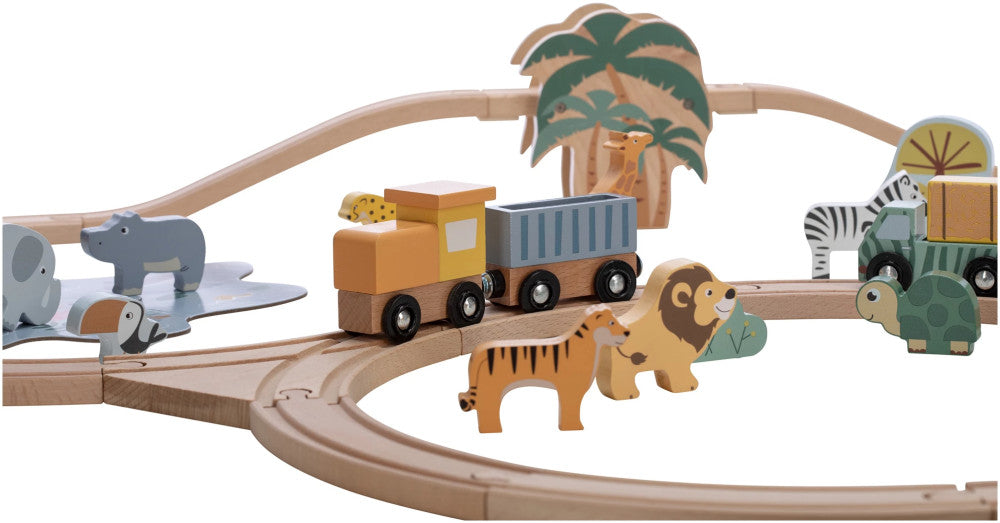 FreeON free2play fa vasút szett vagonokkal, állatokkal (80630)