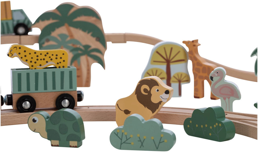 FreeON free2play fa vasút szett vagonokkal, állatokkal (80630)