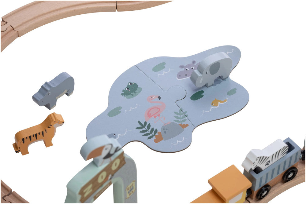 FreeON free2play fa vasút szett vagonokkal, állatokkal (80630)