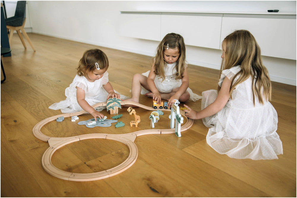 FreeON free2play fa vasút szett vagonokkal, állatokkal (80630)